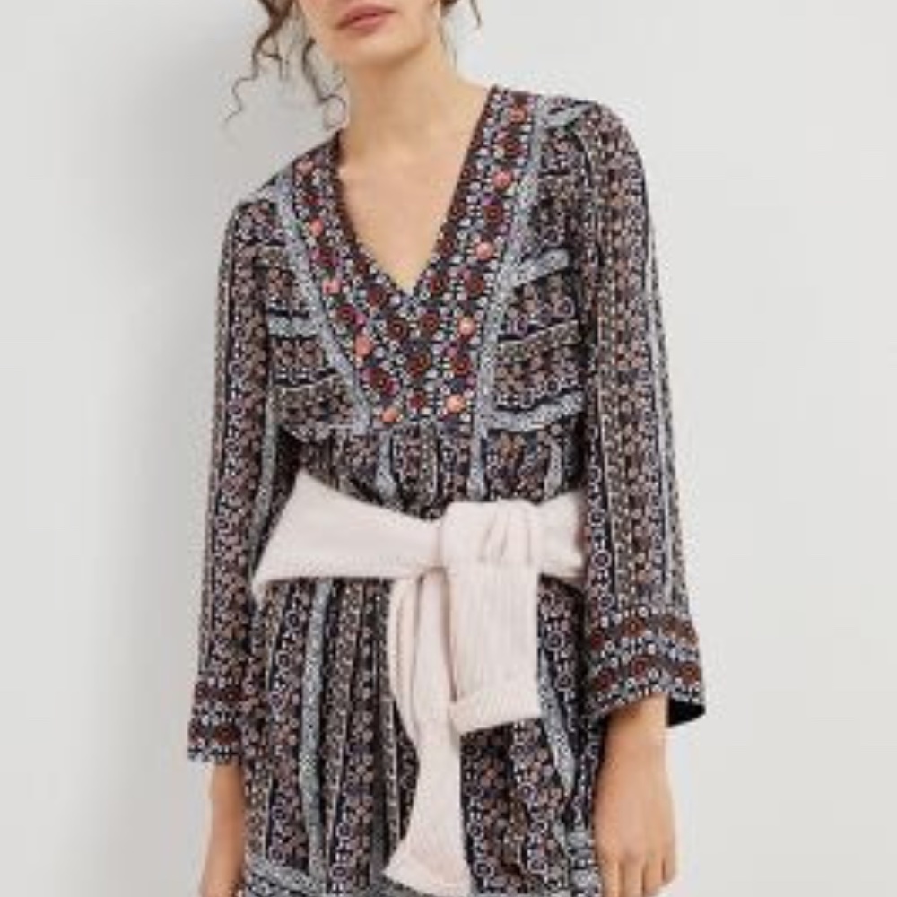 Maeve Naomi Embroidered Tunic Dress, XS